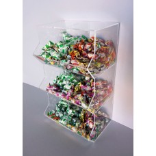 Contenitore porta caramelle in plexiglass 6 spazi a cubo